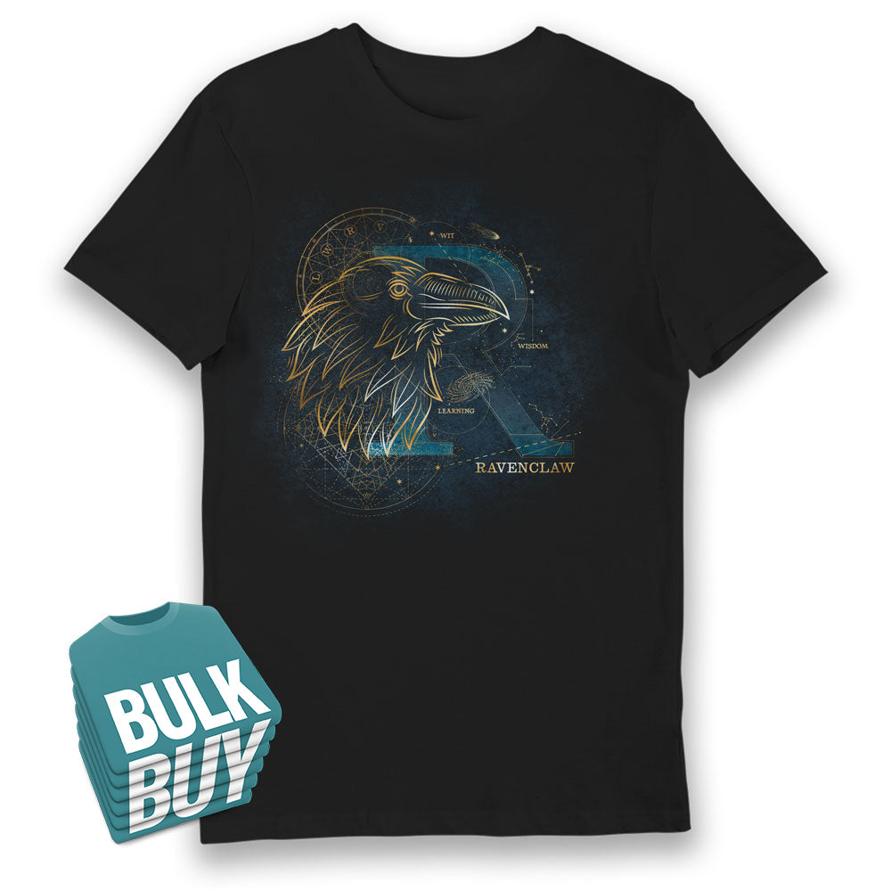 Harry Potter Ravenclaw House Glow in The Dark Adults T-Shirt Bulk Buy