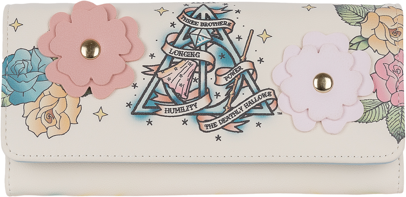 Harry Potter Deathly Hallows Floral Tattoo Premium Purse