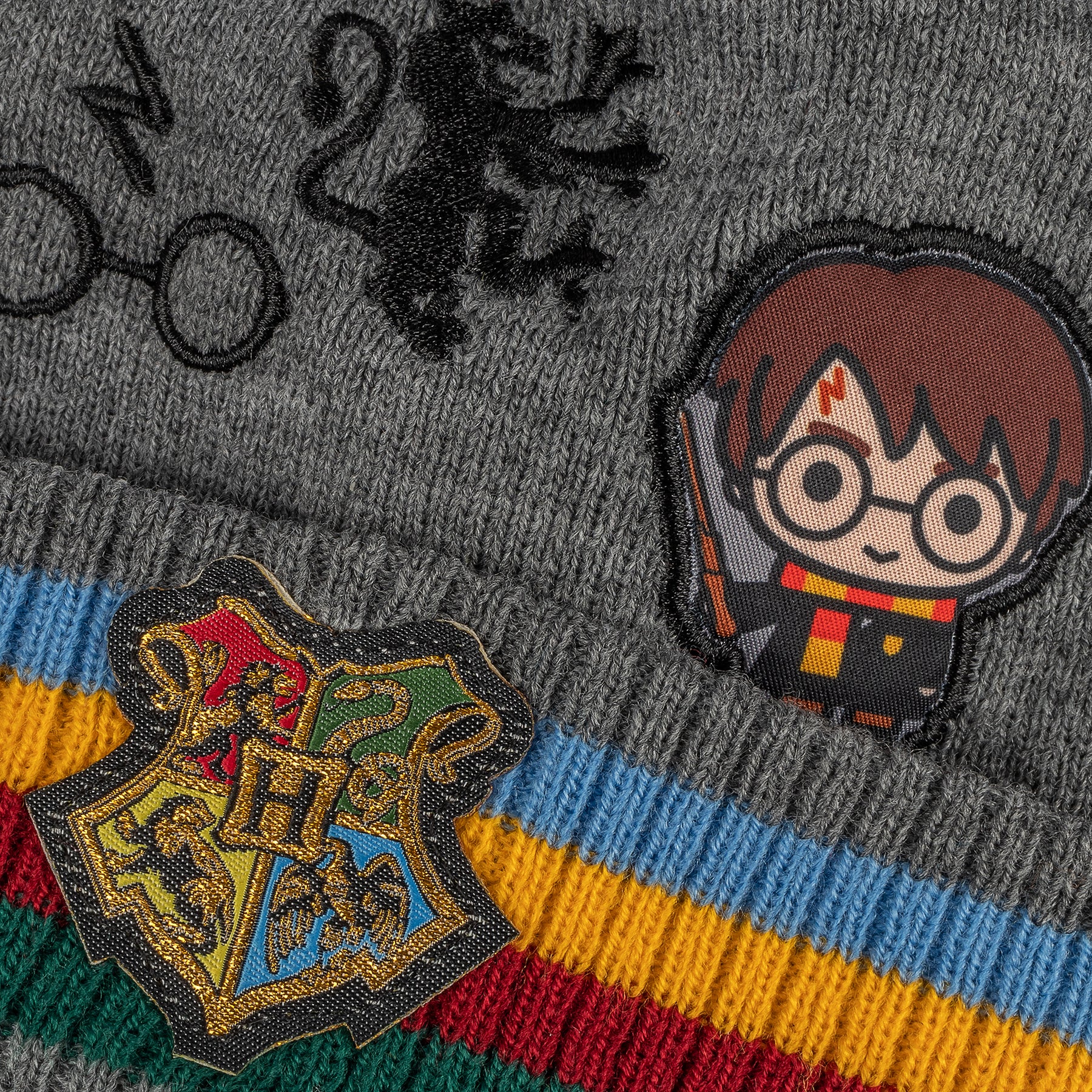 Harry Potter Rainbow Gryffindor Kids Pom Pom Beanie & Glove Set
