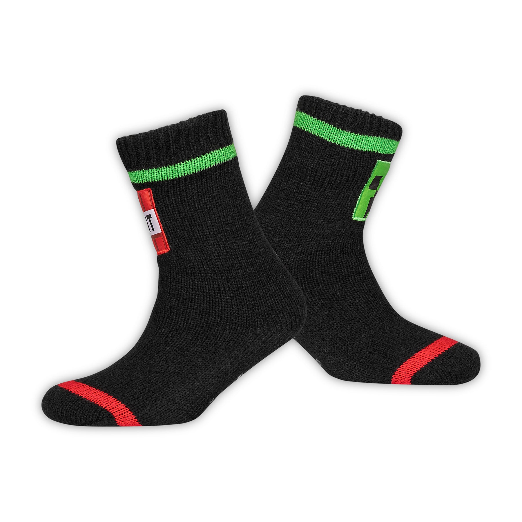 Minecraft Creeper TNT Kids Cosy Slipper Socks
