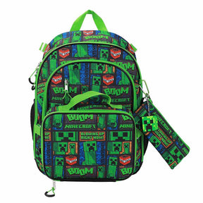 Minecraft Creeper Youth 5 pc Adaptive Backpack Set