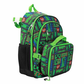 Minecraft Creeper Youth 5 pc Adaptive Backpack Set