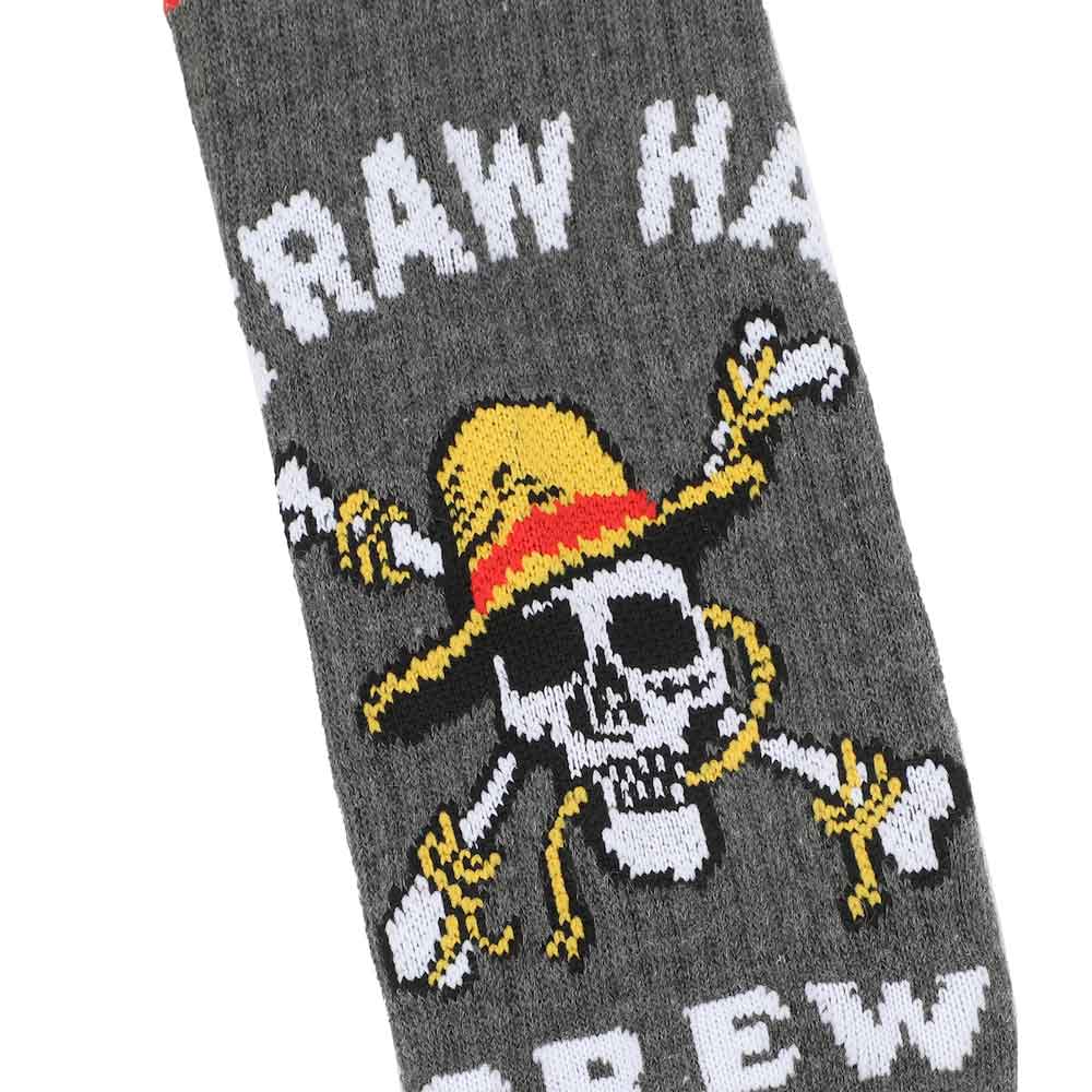 One Piece Straw Hat Pirates Adult 3 Pair Crew Socks