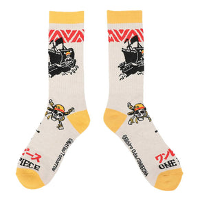 One Piece Straw Hat Pirates Adult 3 Pair Crew Socks