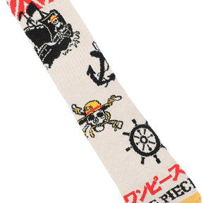 One Piece Straw Hat Pirates Adult 3 Pair Crew Socks