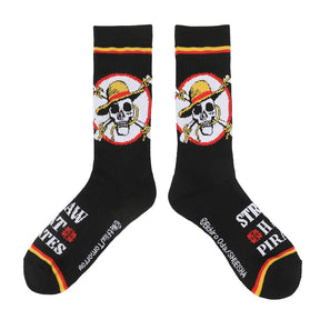 One Piece Straw Hat Pirates Adult 3 Pair Crew Socks