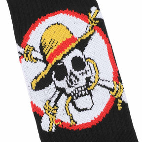 One Piece Straw Hat Pirates Adult 3 Pair Crew Socks