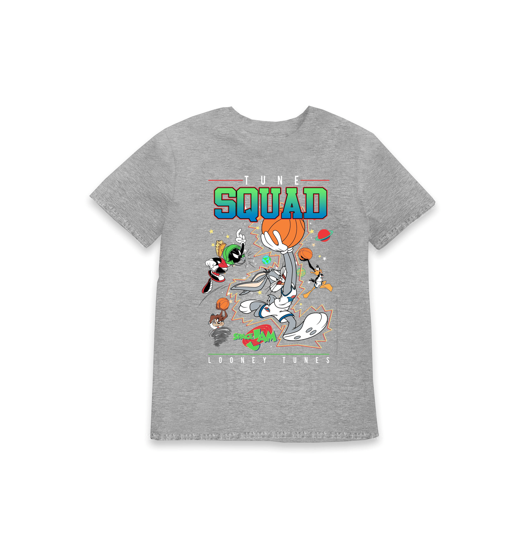 Grey Marl Printed Kids T-Shirt Front