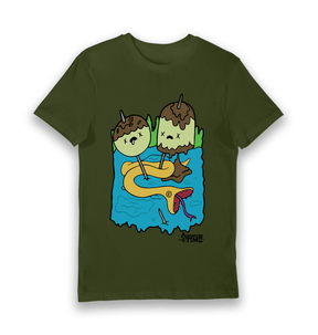 Forest Green Printed T-shirt Front