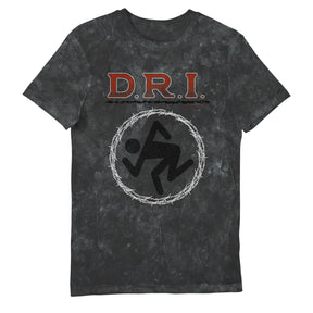 Dirty Rotten Imbeciles Barbed Wire Band Logo T-Shirt Snow Wash