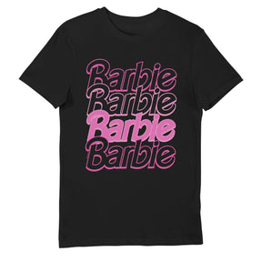 Barbie Pink Trace Logo Black Unisex T-Shirt