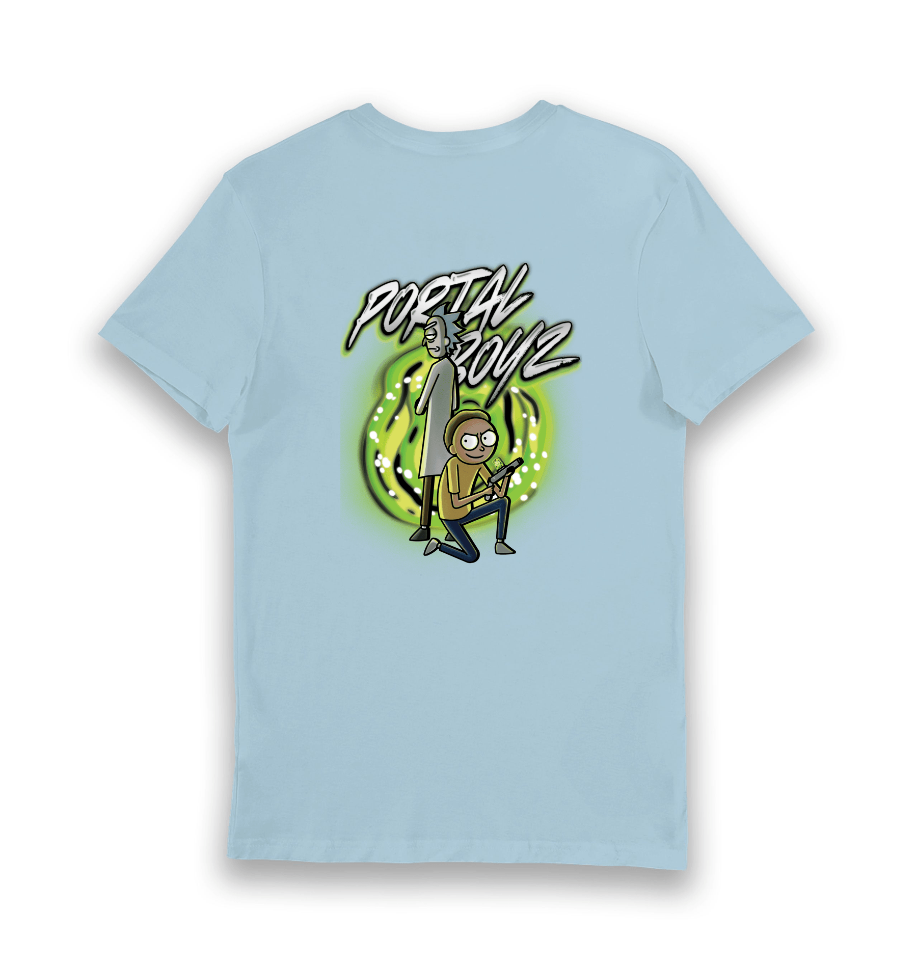 Light Blue Printed T-shirt Back