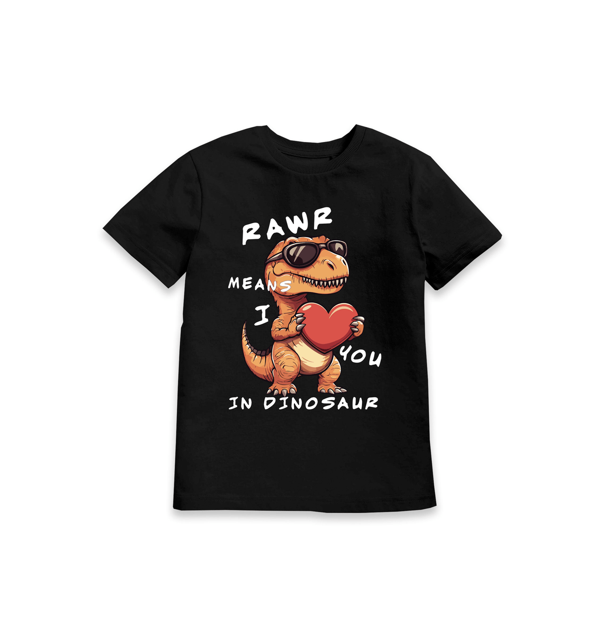 Black Printed Kids T-Shirt Front