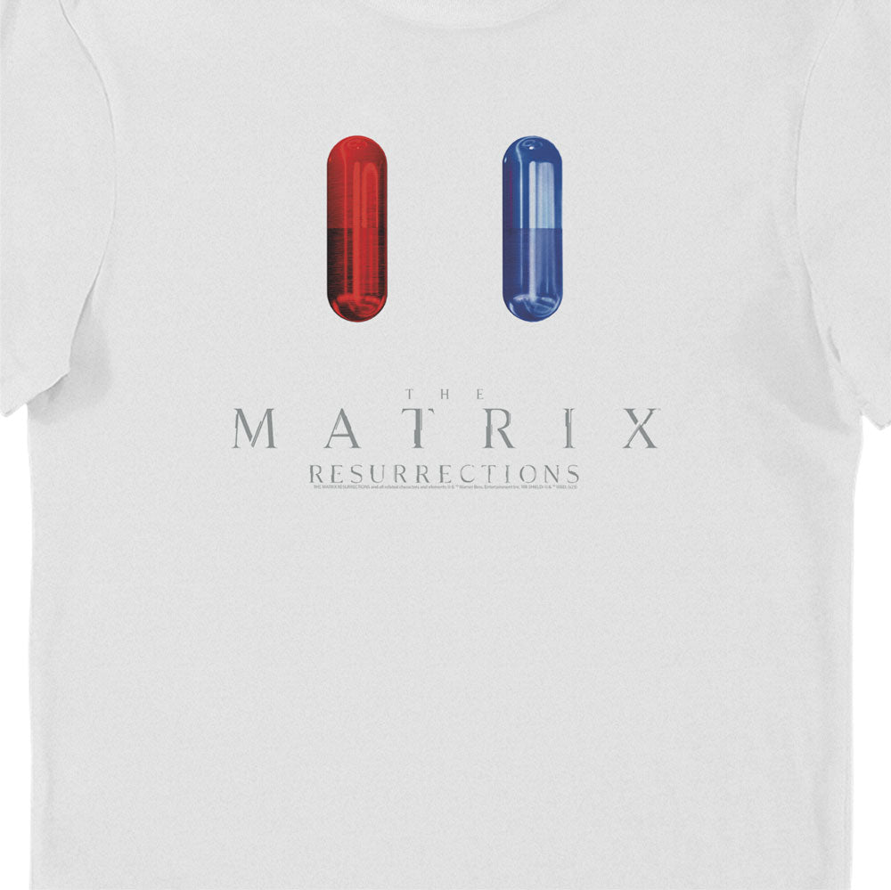 The Matrix Resurrections Pill Adults White T-Shirt
