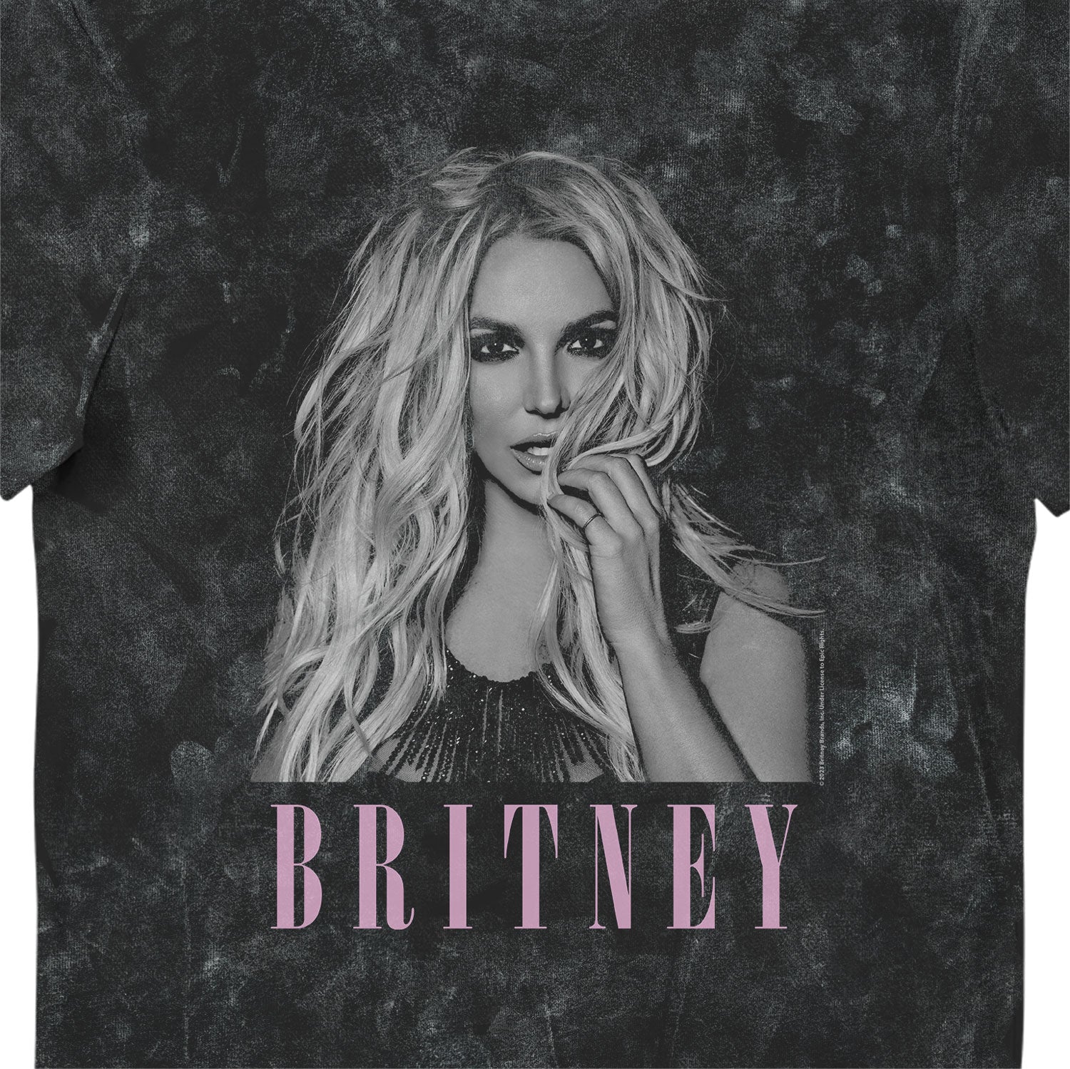 Britney Face Black- Snow Wash Printed Music T-Shirt