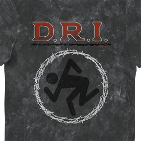 Dirty Rotten Imbeciles Barbed Wire Band Logo T-Shirt Snow Wash