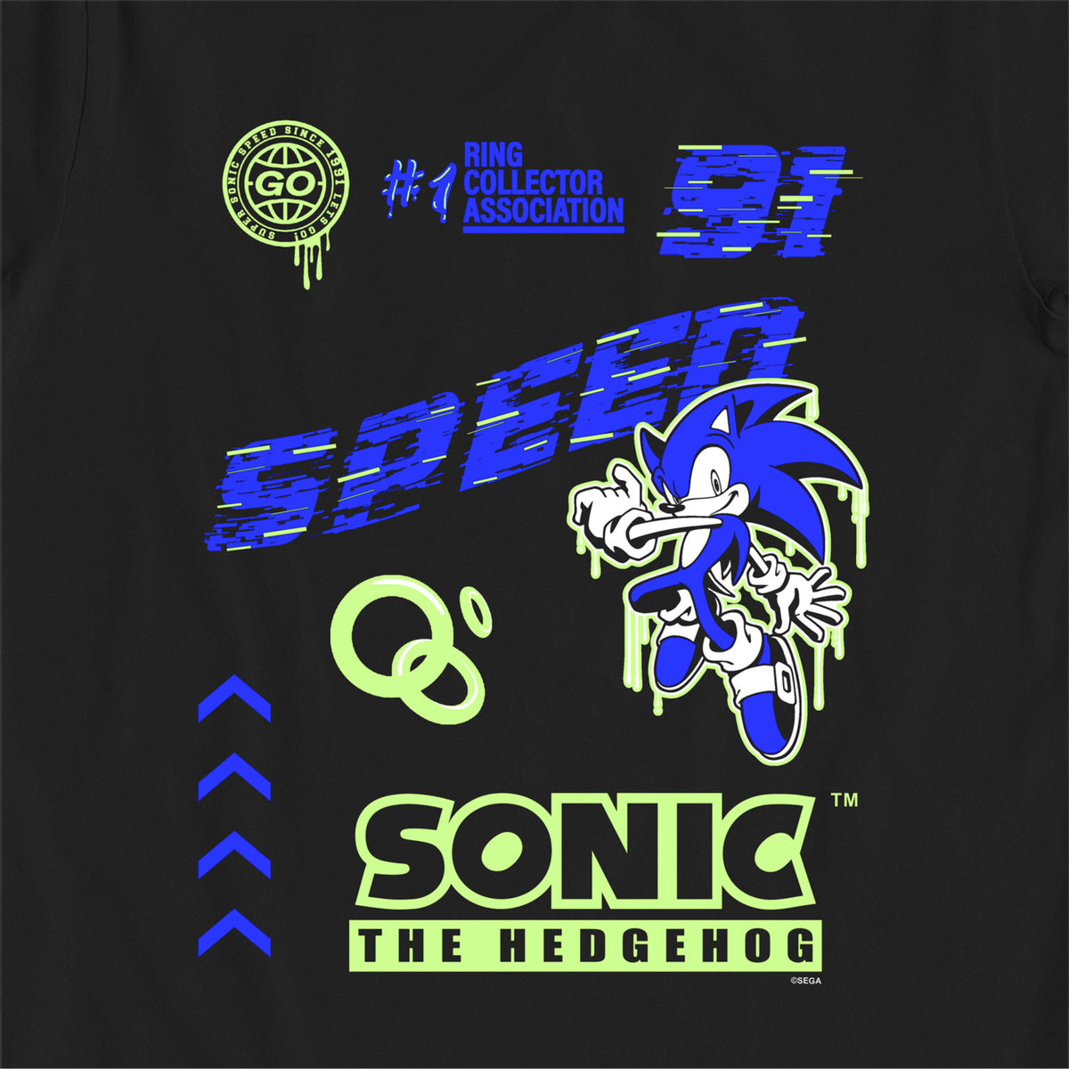 Sonic The Hedgehog Speed Black Kids T-Shirt