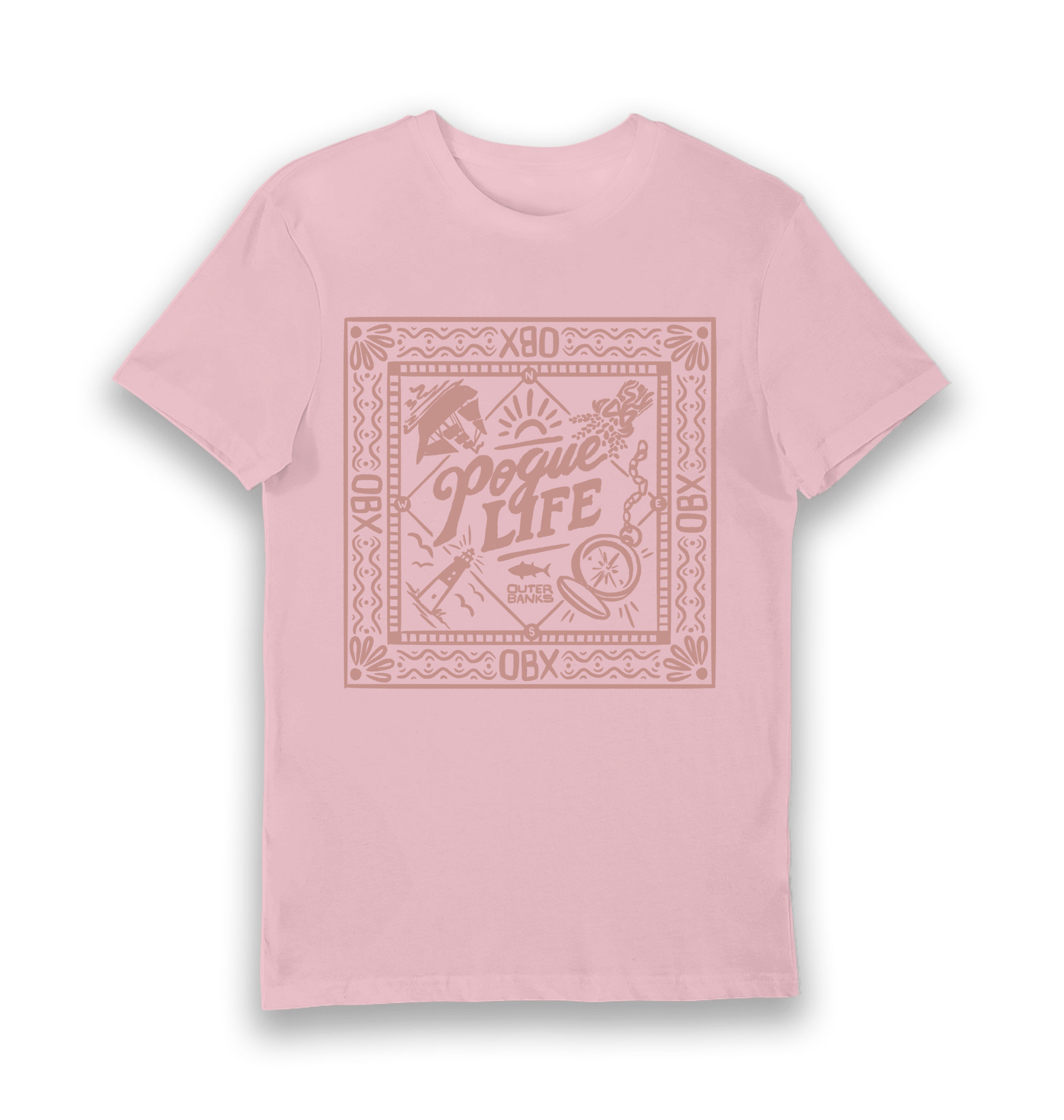 Pink Printed T-shirt Front