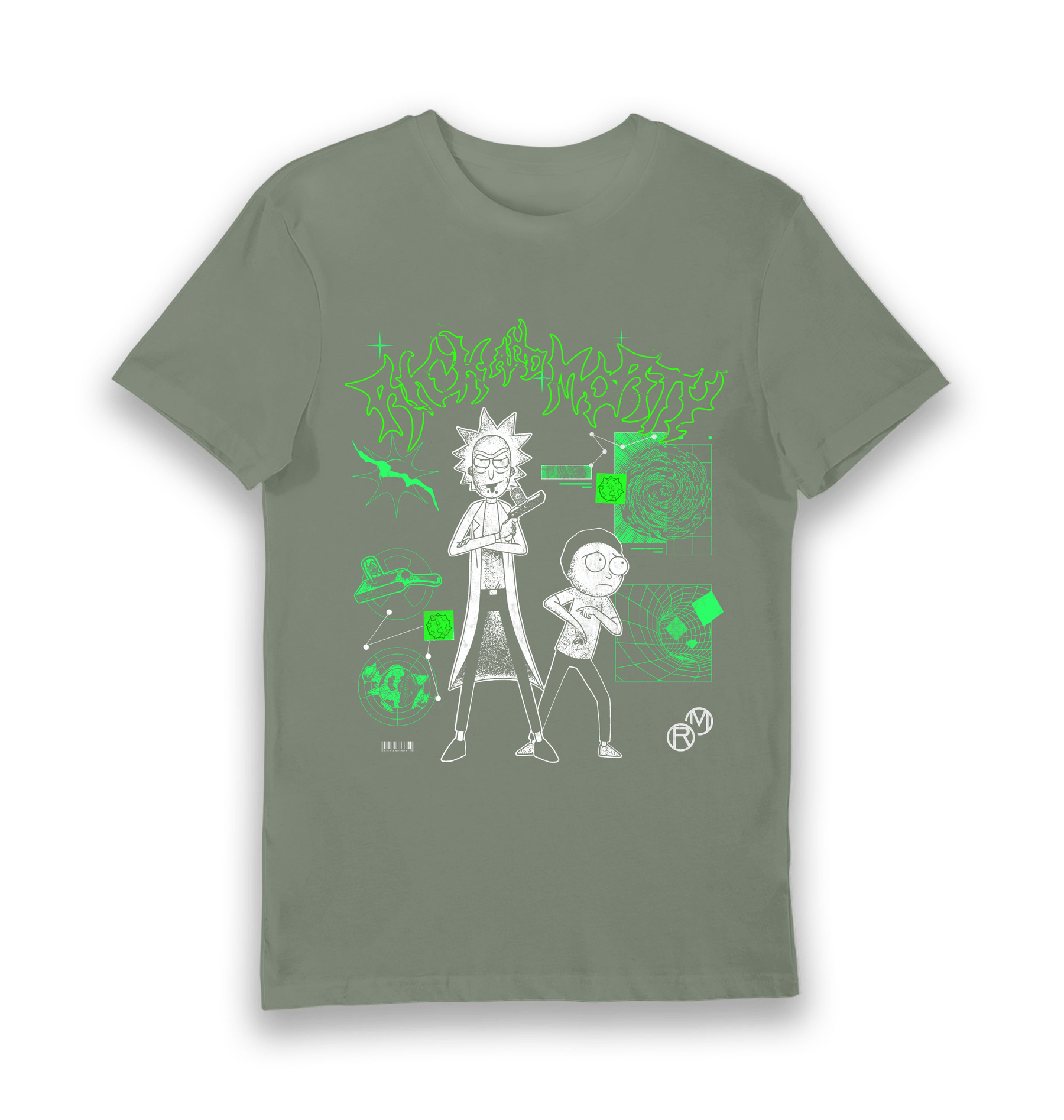 Khaki Printed T-shirt Front