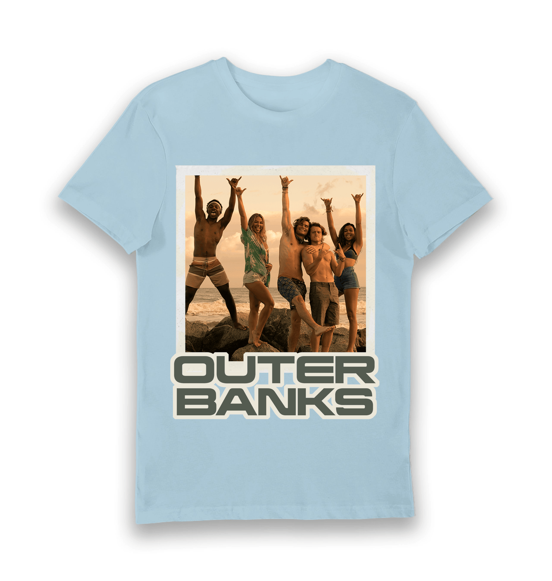 Light Blue Printed T-shirt Front