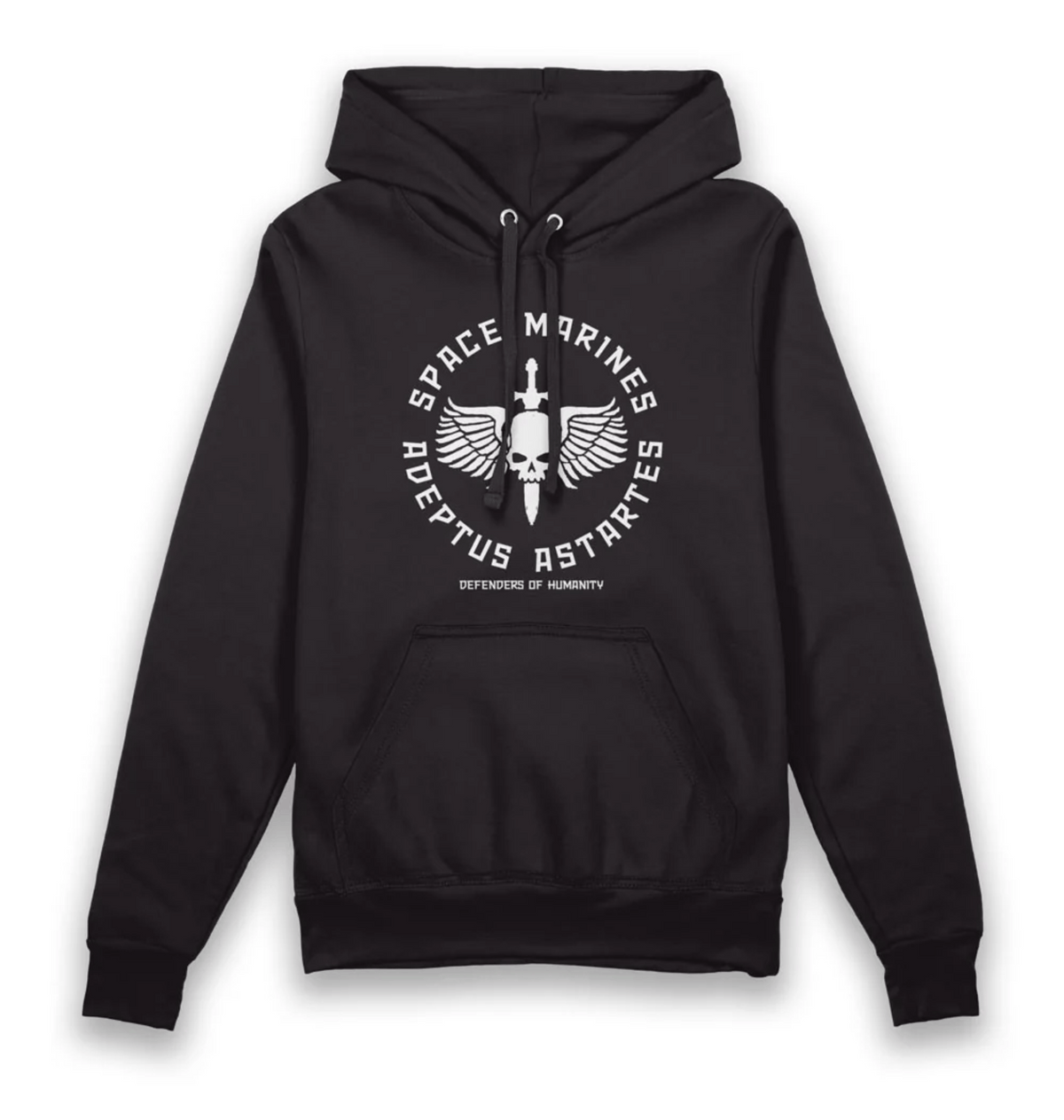 Black Printed Hoody Front