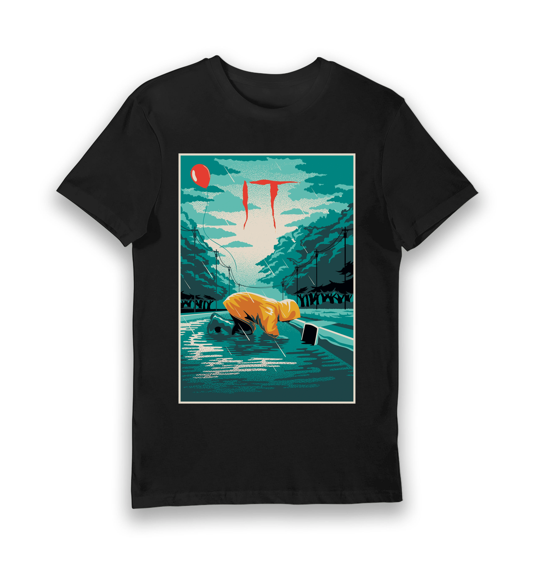 Black Printed T-shirt Front