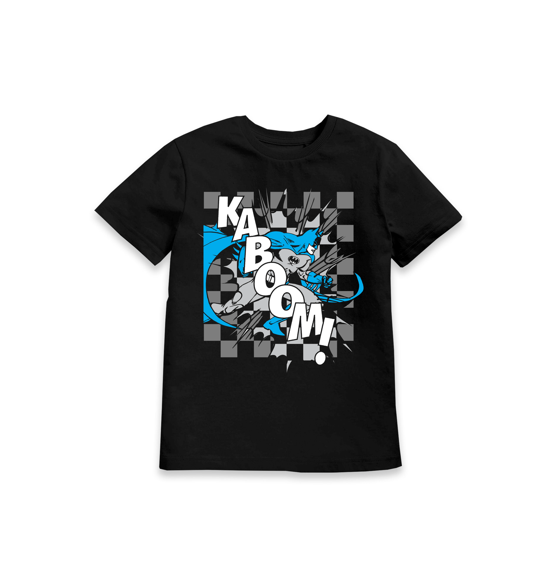 Black Printed Kids T-Shirt Front