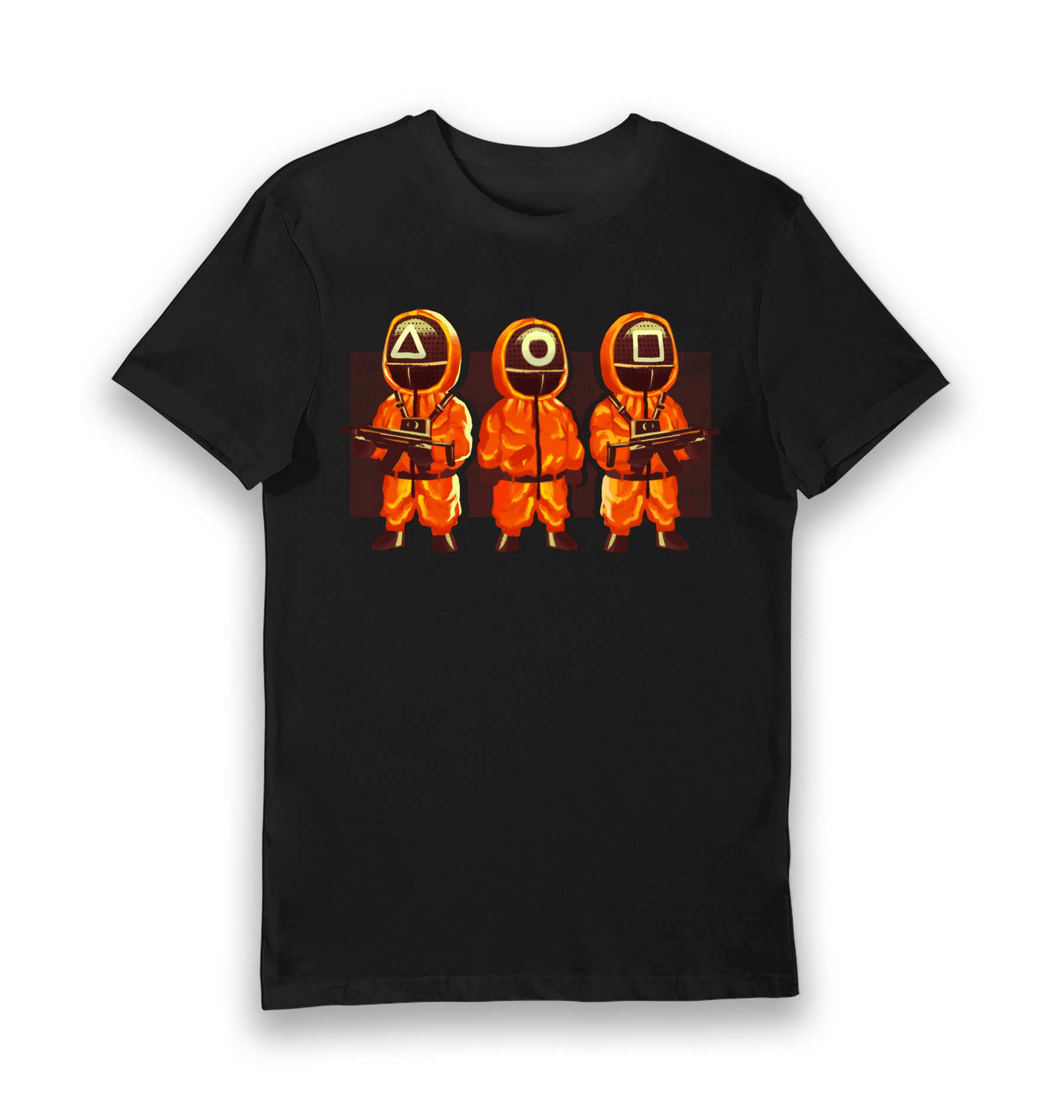 Black Printed T-shirt Front