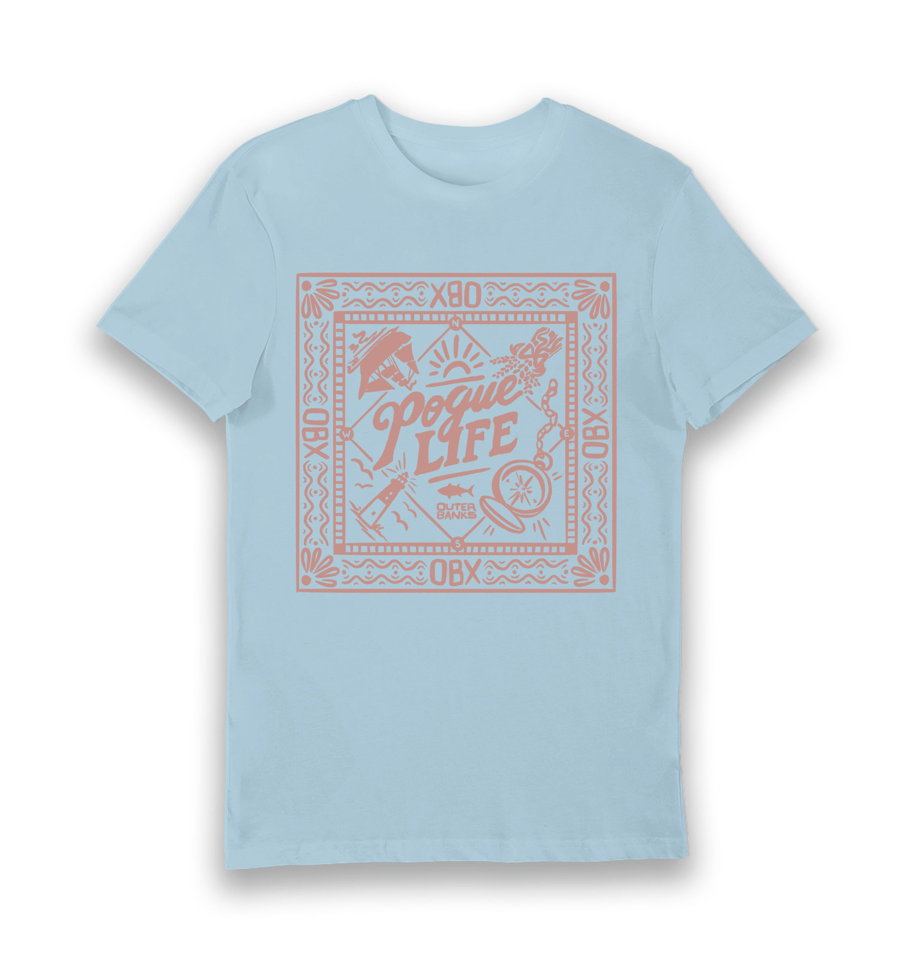 Light Blue Printed T-shirt Front