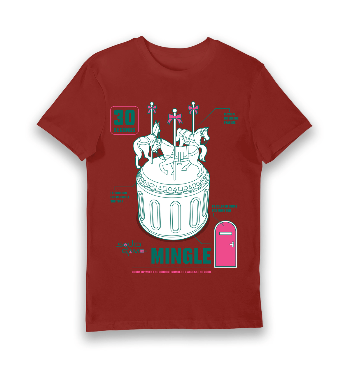 Brick Red Printed T-shirt Front