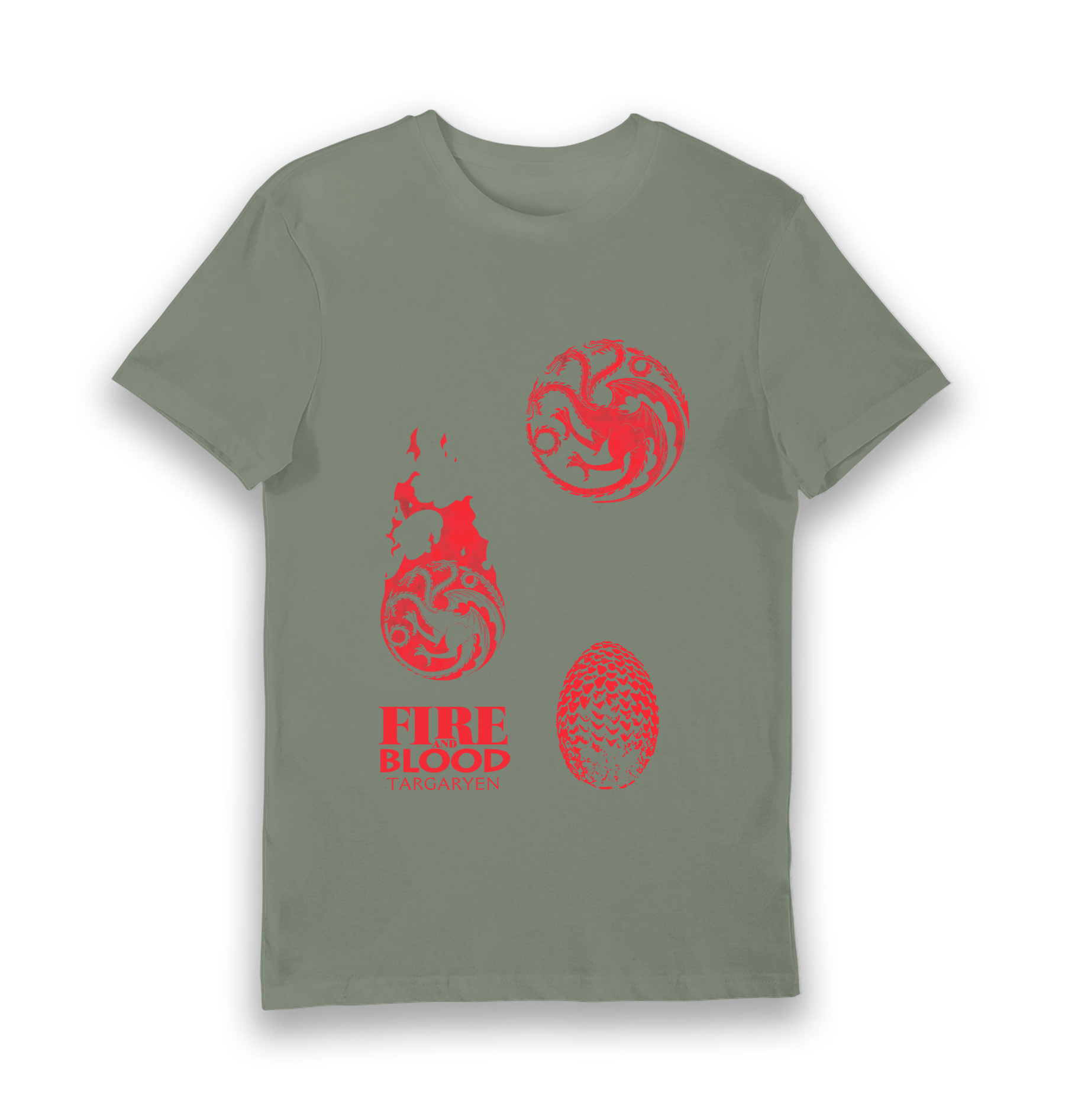 Khaki Printed T-shirt Front