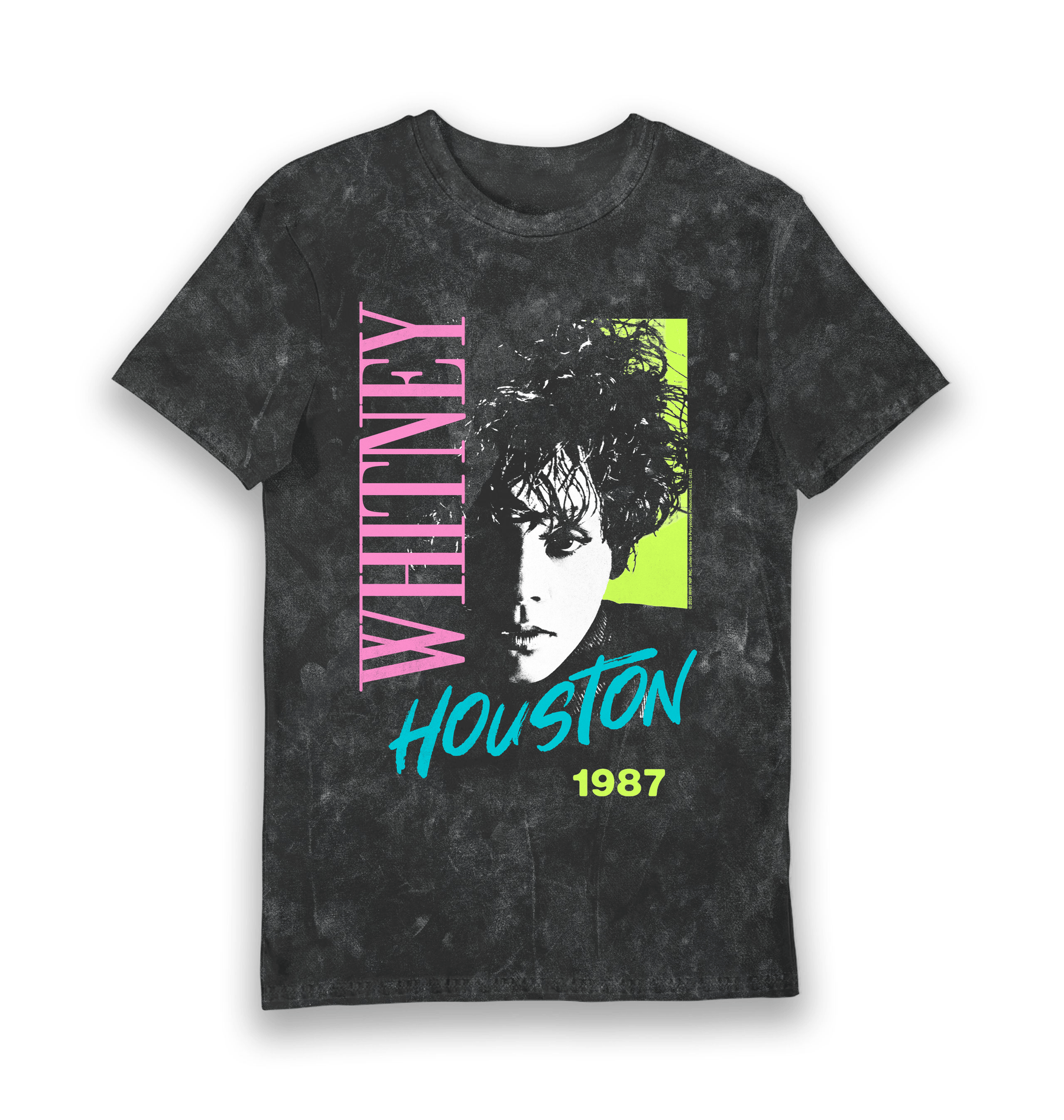 Black Snow Wash Printed T-shirt Front