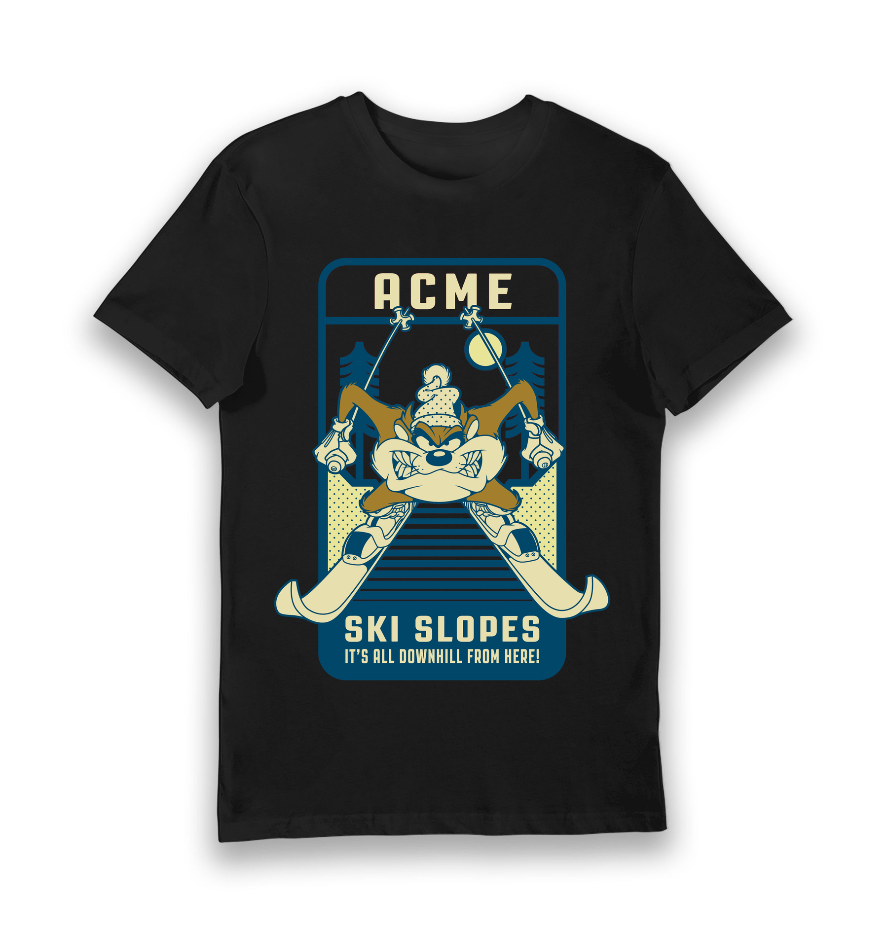 Black Printed T-shirt Front