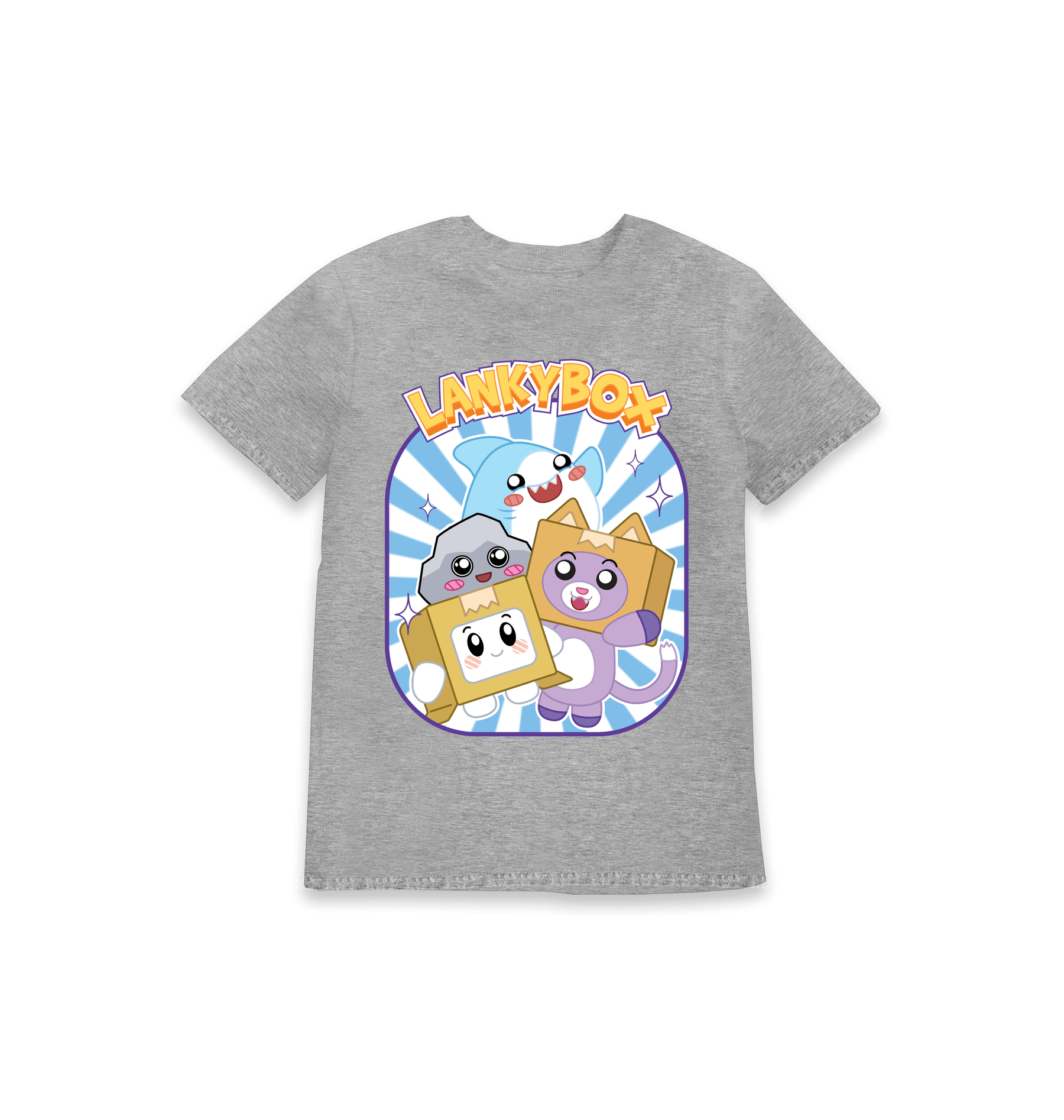 Grey Marl Printed Kids T-Shirt Front
