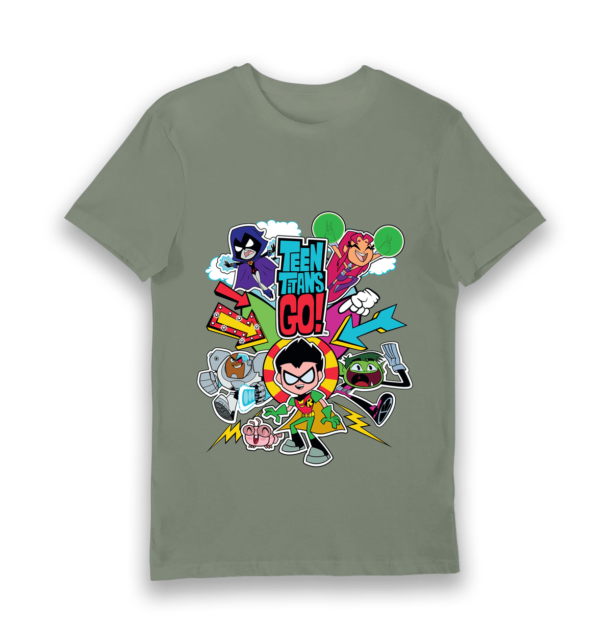 Khaki Printed T-shirt Front
