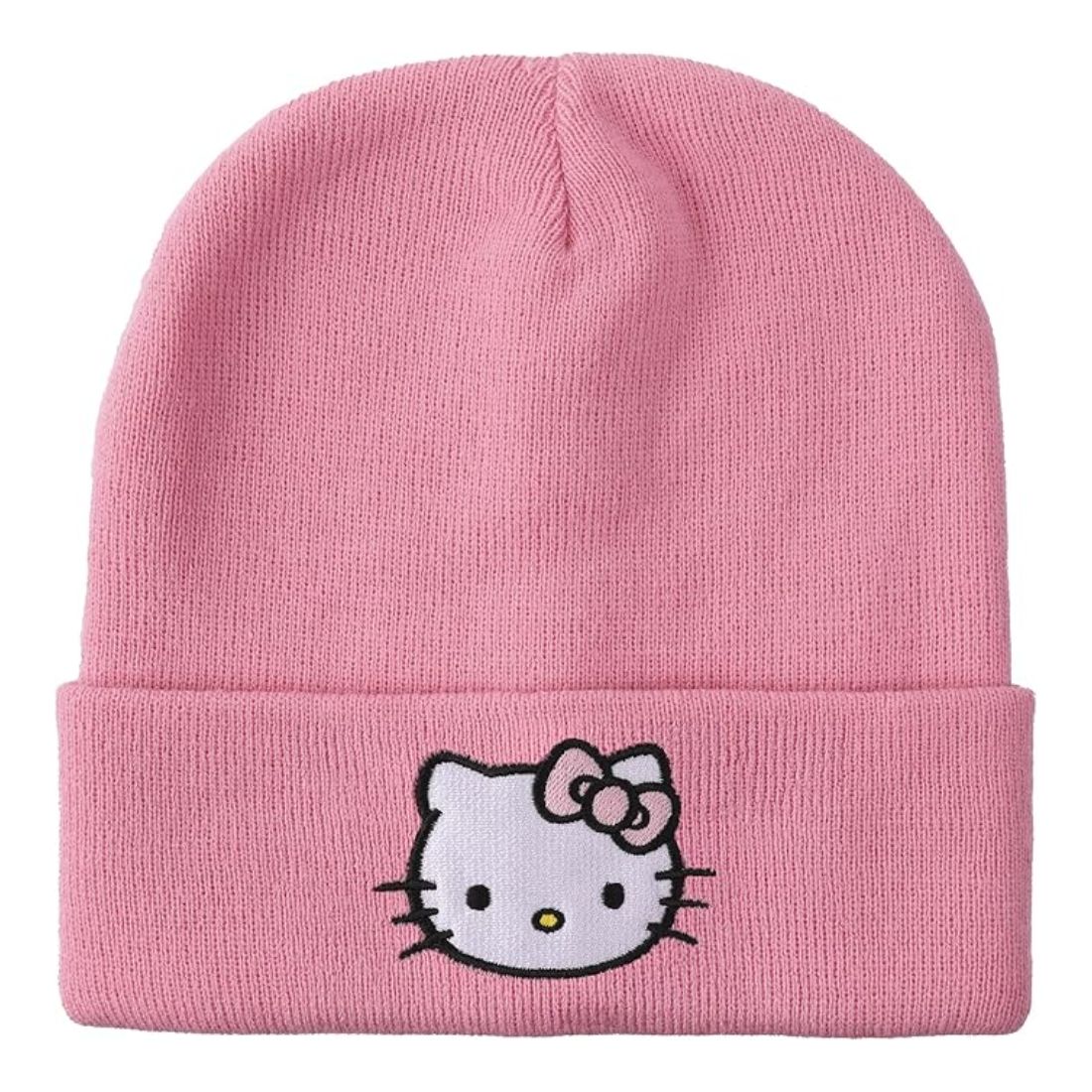 Hello Kitty Embroidered Cuff Beanie - Pink