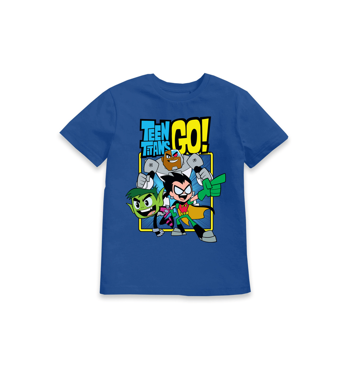 Blue Printed Kids T-Shirt Front