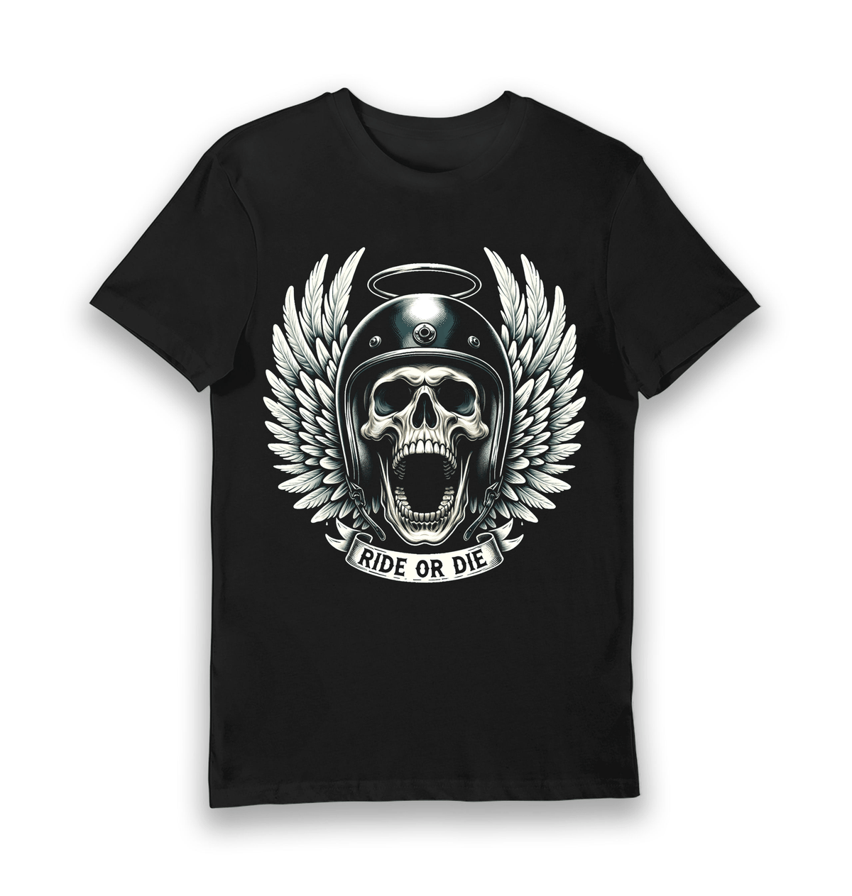 Black Printed T-shirt Front