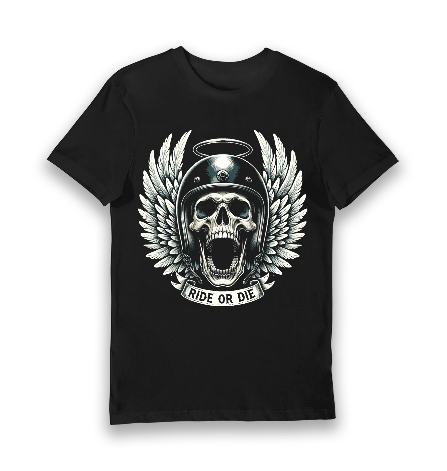 Black Printed T-shirt Front