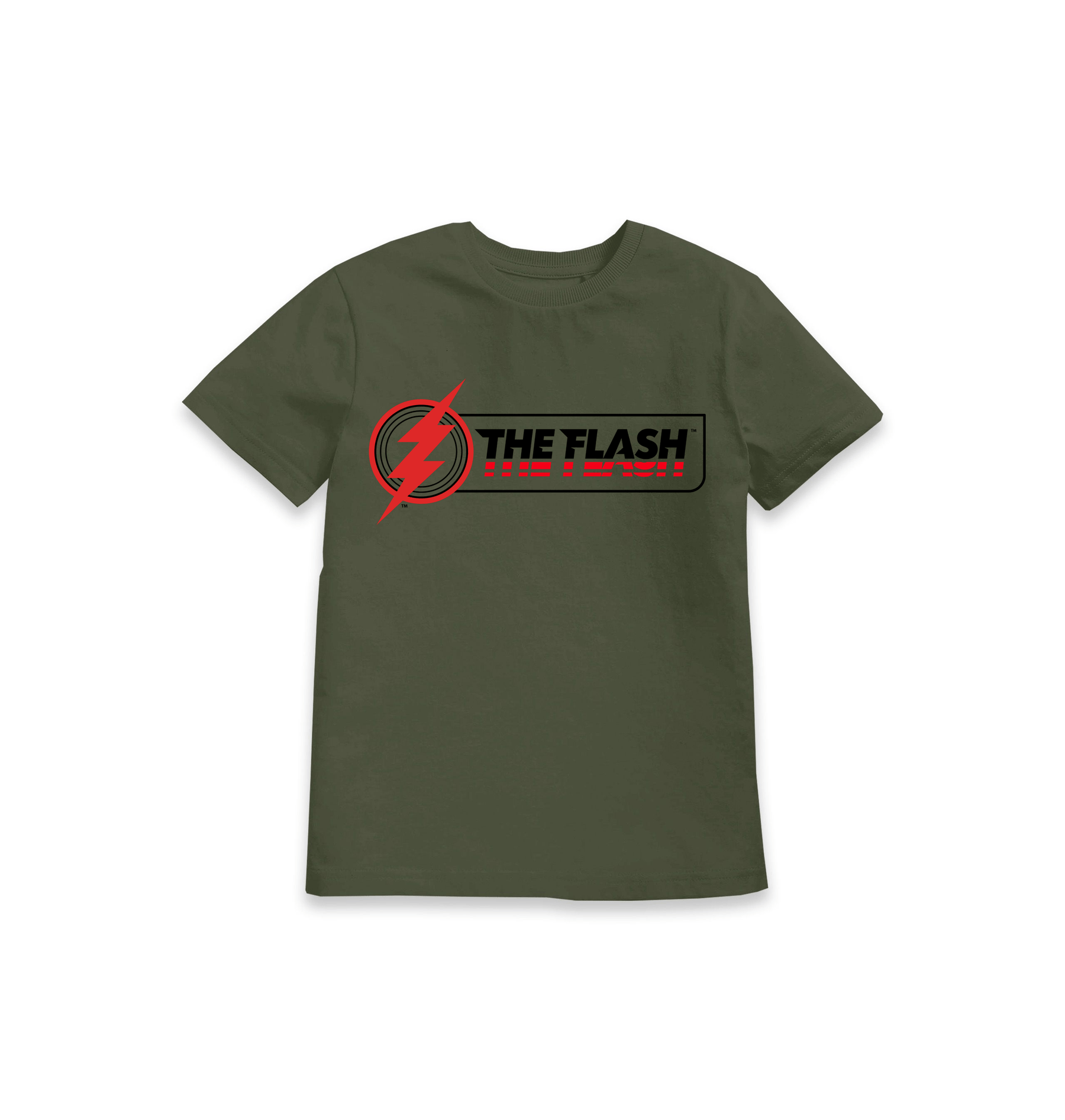 Khaki Printed Kids T-Shirt Front