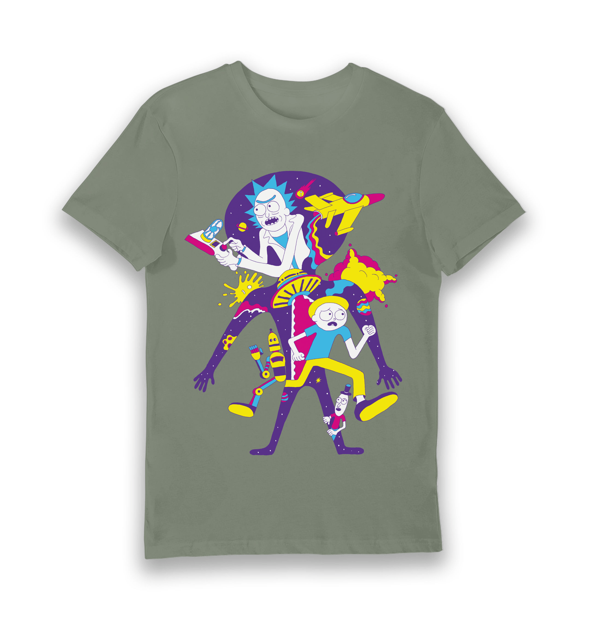 Khaki Printed T-shirt Front