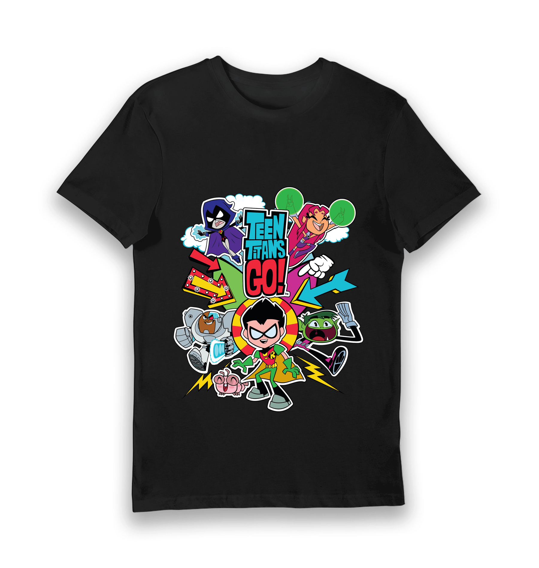 Black Printed T-shirt Front