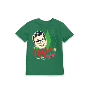 Green Printed Kids T-Shirt Front