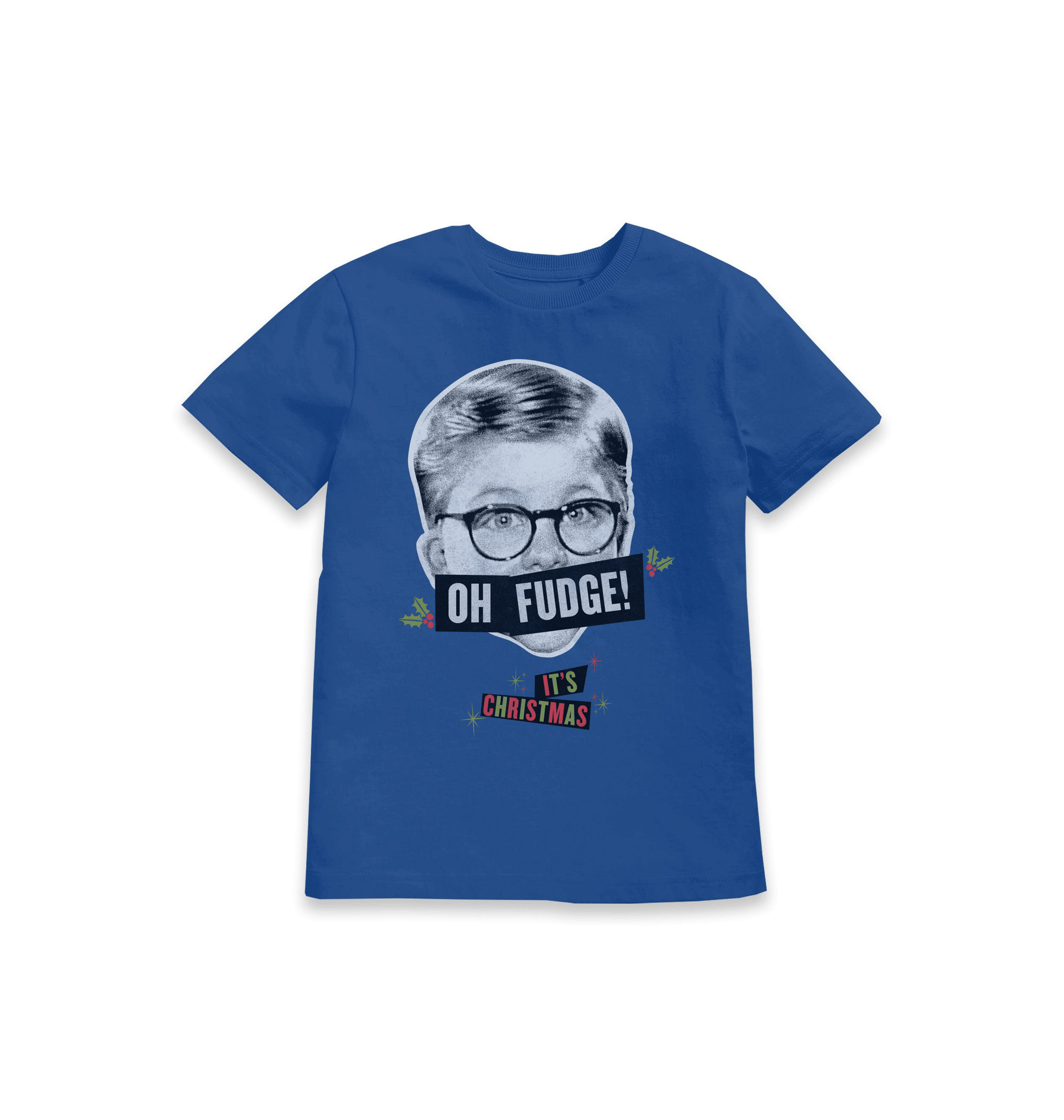 Blue Printed Kids T-Shirt Front