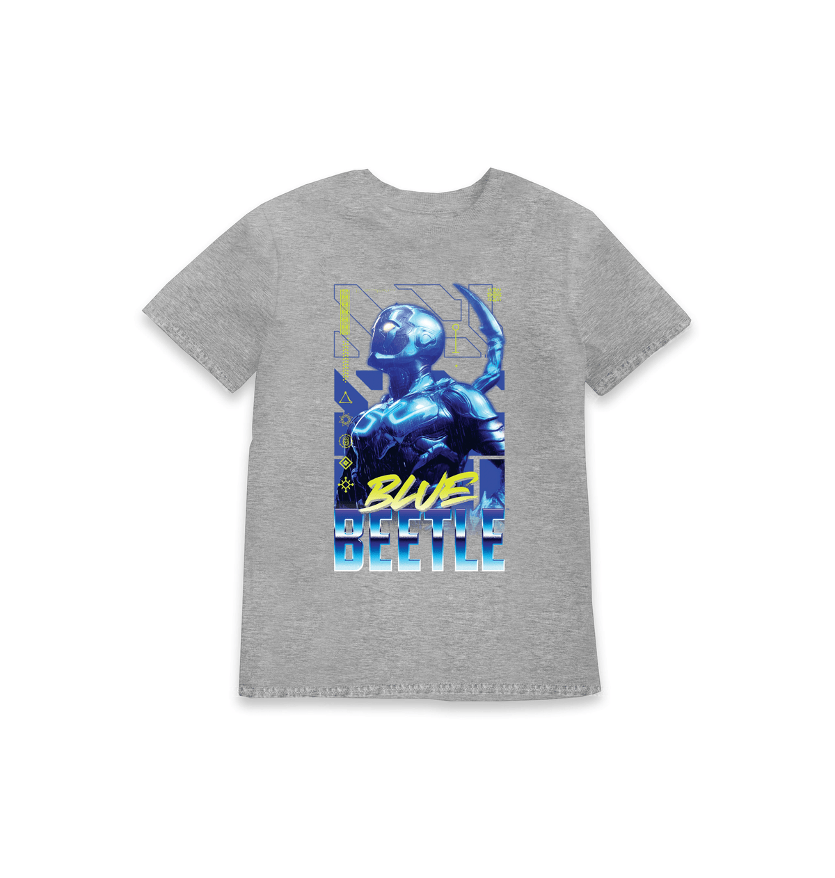 Grey Marl Printed Kids T-Shirt Front