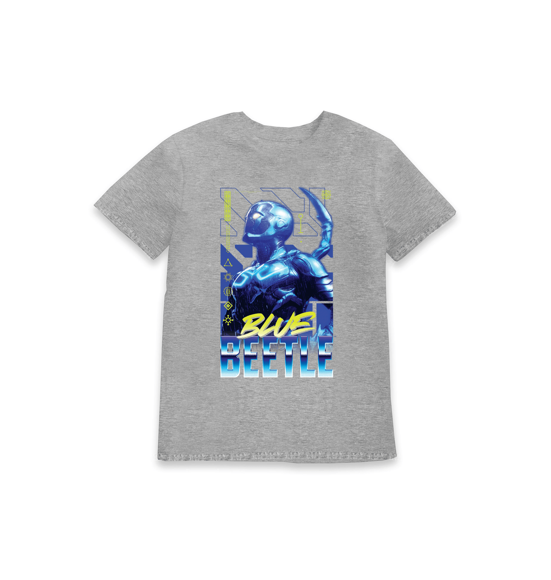 Grey Marl Printed Kids T-Shirt Front
