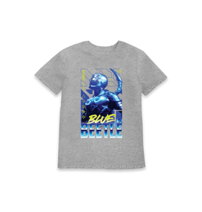 Grey Marl Printed Kids T-Shirt Front