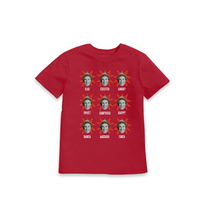Red Printed Kids T-Shirt Front