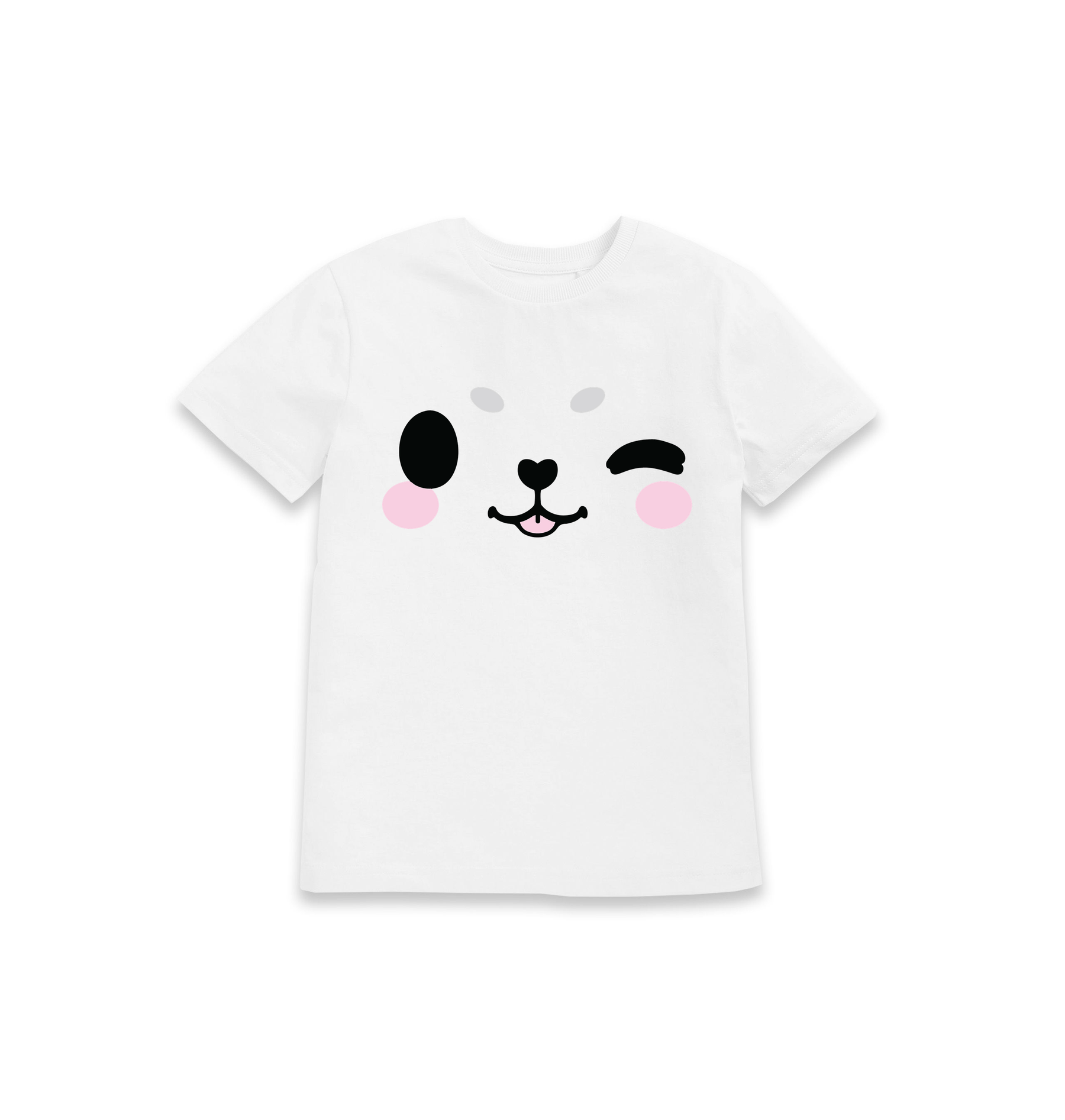 White Printed Kids T-Shirt Front