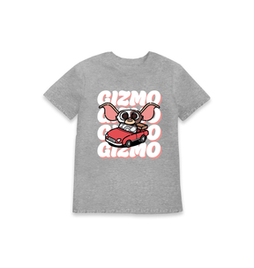Grey Marl Printed Kids T-Shirt Front